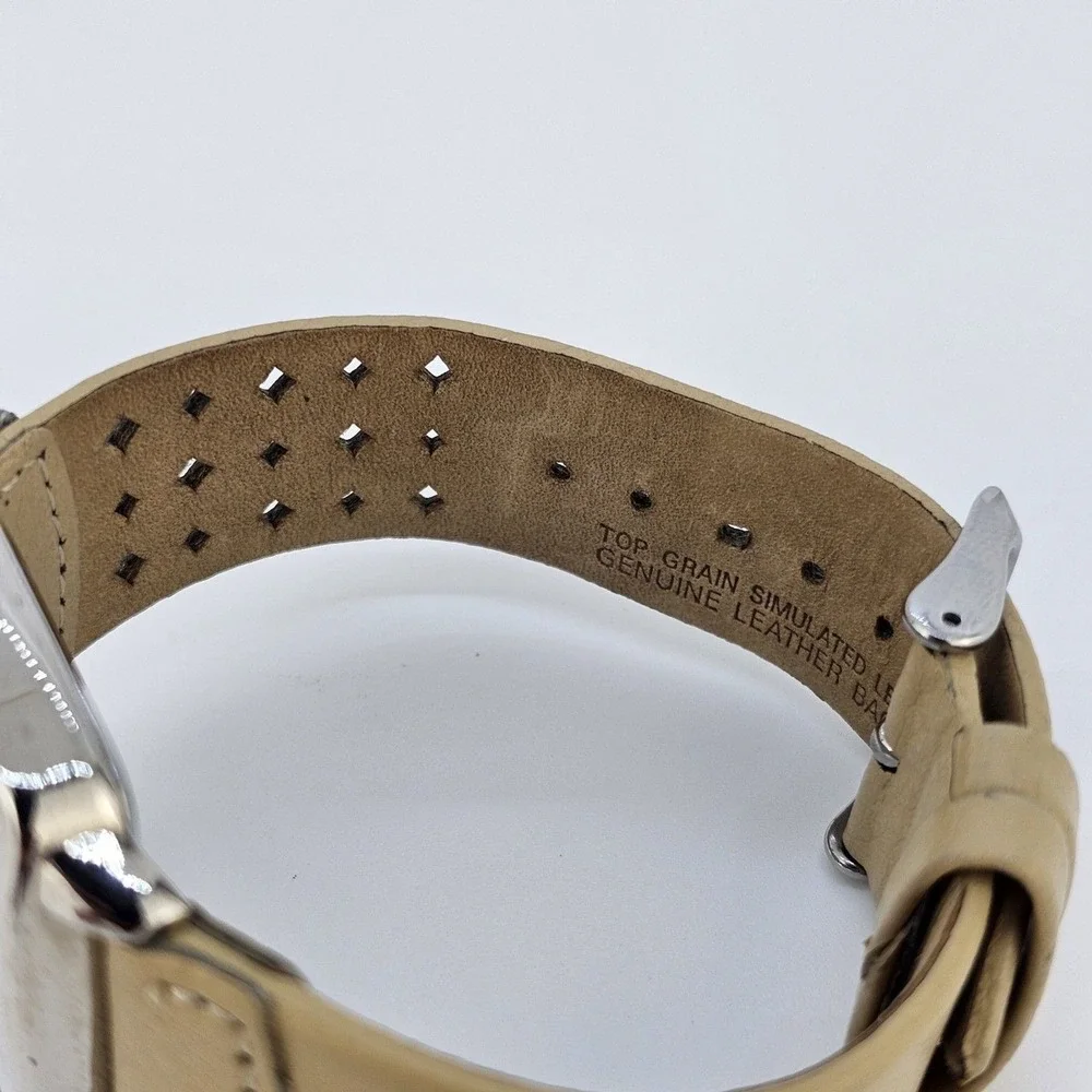 Nine West Women's Watch 36MM Brown Dial Light Brown Leather Bands New‎ Battery